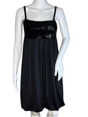 INC International Concepts Black Balloon Sequence Mini Cocktail Dress SP